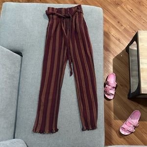 Burgundy Striped Pants